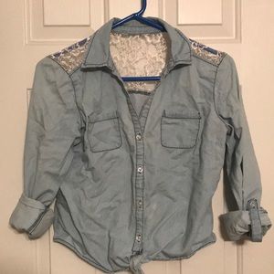 Crop button-up shirt